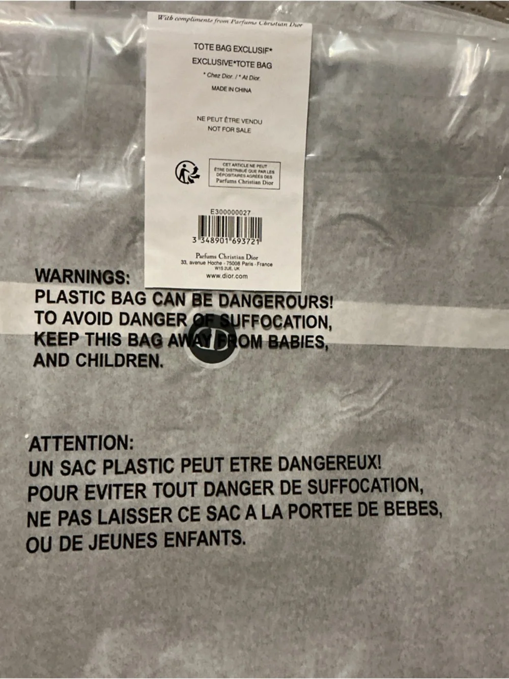 Christian Dior Tote Bag -black mesh